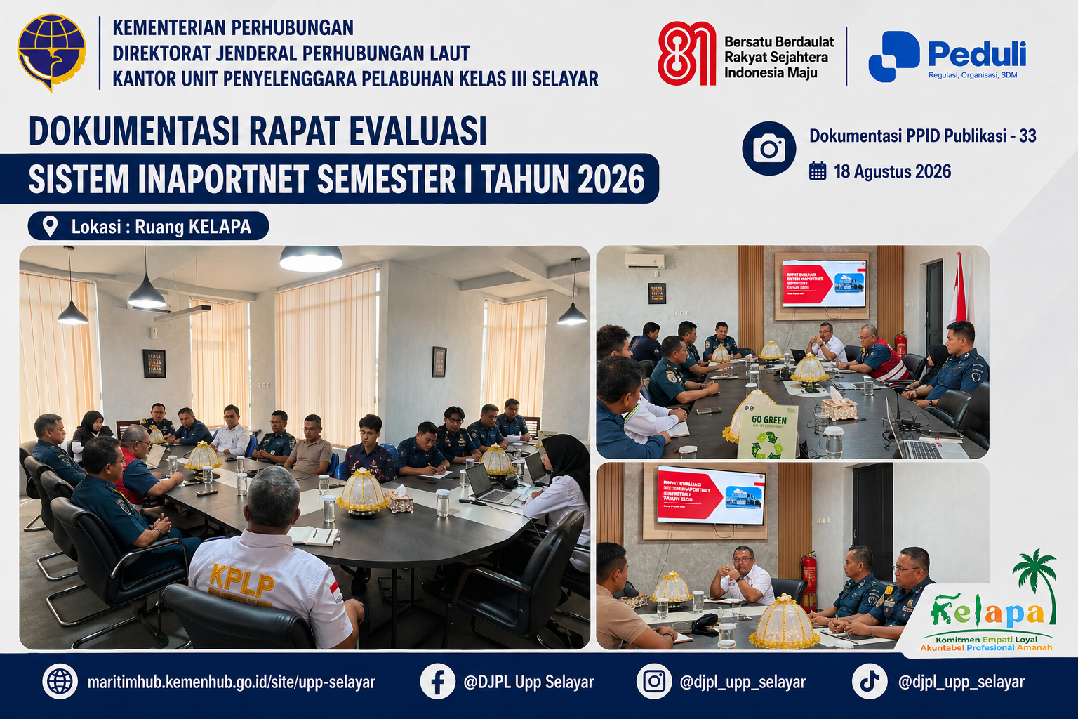 Rapat Evaluasi Sistem Inaportnet Semester I Tahun 2026